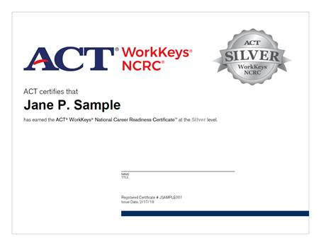 act certificate workkeys ncrc silver toolkit employer logo work